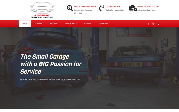 Screenshot of aylesburyservicecentre.co.uk