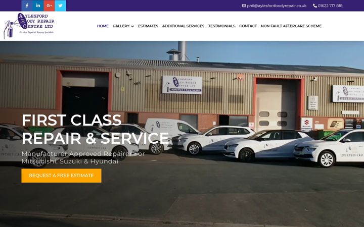 Snímek obrazovky aylesfordbodyrepair.co.uk
