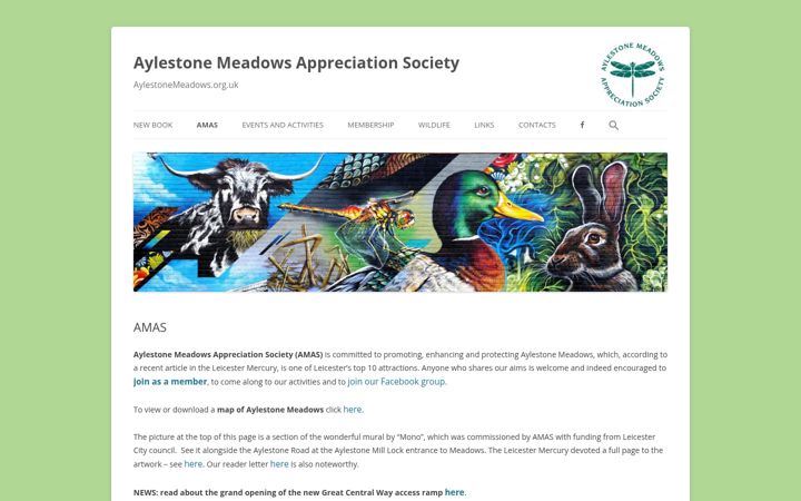 Captura de ecrã de aylestonemeadows.org.uk
