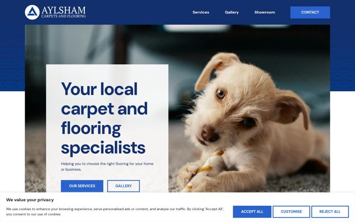 Screenshot of aylshamcarpetsandflooring.com