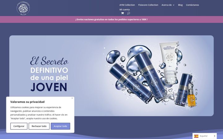 Screenshot of aymcosmetiks.com