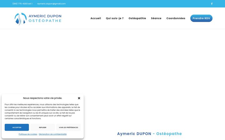 Screenshot of aymericduponosteopathie.com