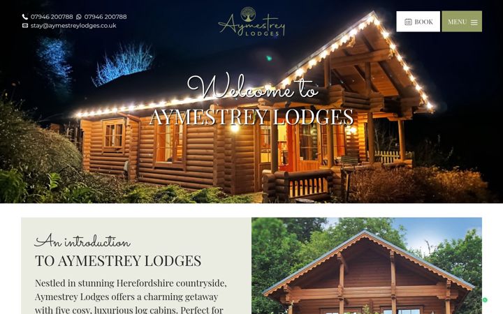 Screenshot of aymestreylodges.co.uk