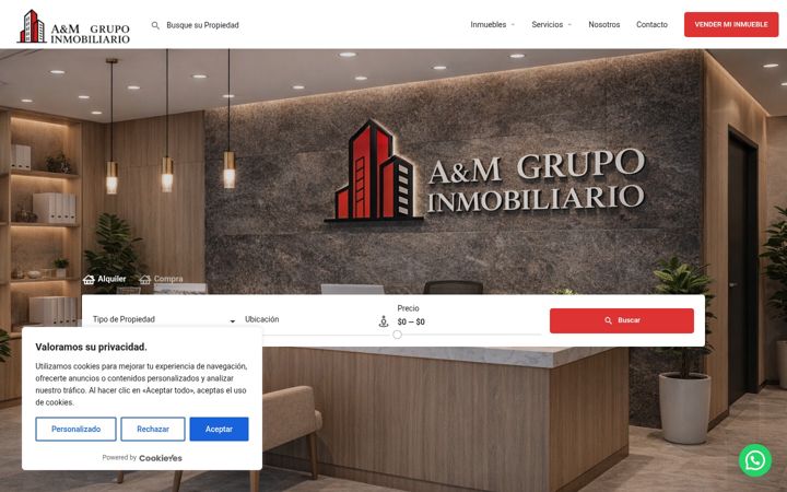 Screenshot of aymgrupoinmobiliario.com