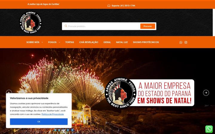 Screenshot of aymorefogos.com.br