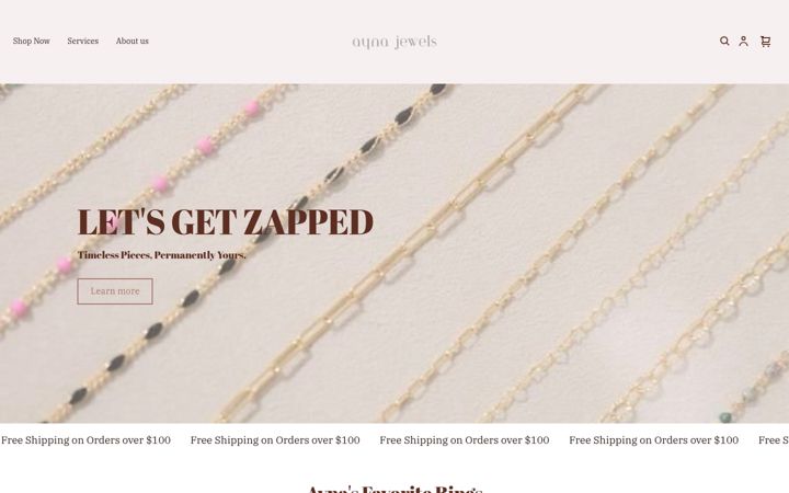 Skjermbilde av aynajewels.com
