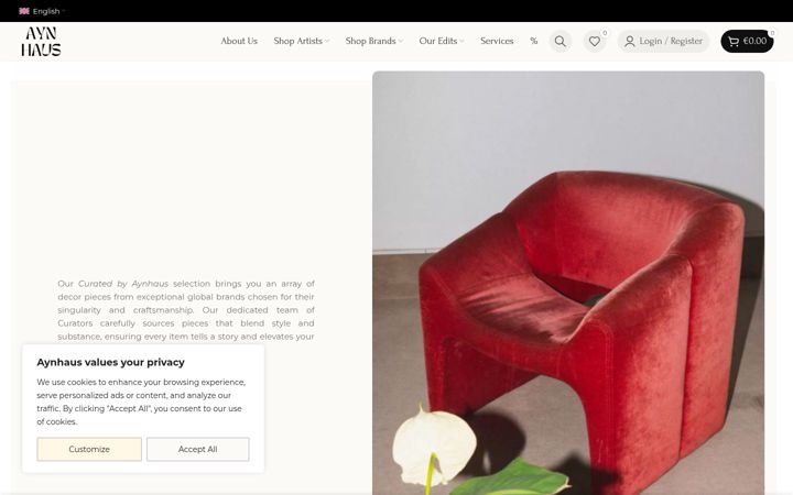 Screenshot of aynhaus.com