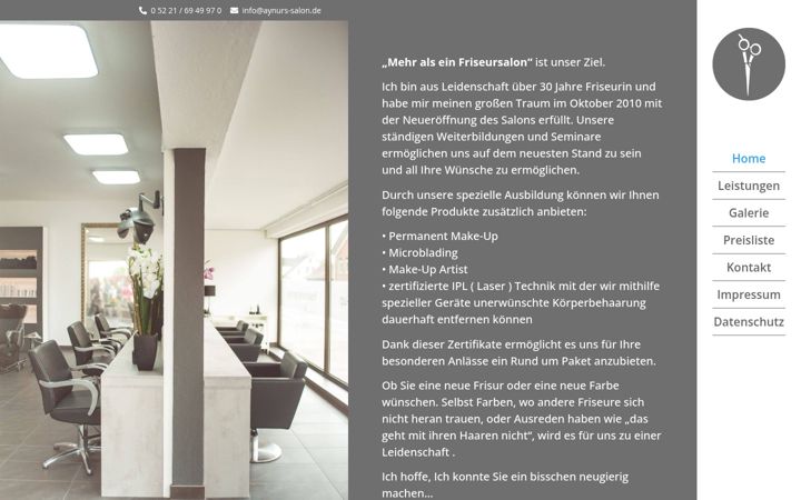 Screenshot of aynurs-salon.de