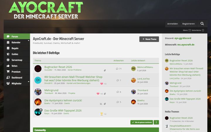 Screenshot of ayocraft.de