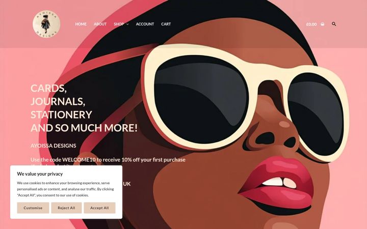 Screenshot of ayoissadesigns.com