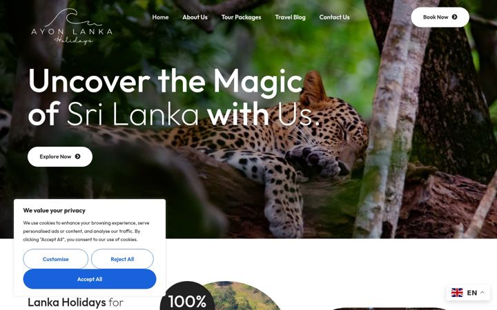 Screenshot of ayonlankaholidays.com