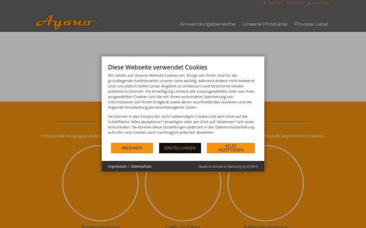 Screenshot of ayono.de