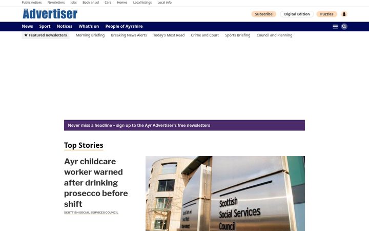 Screenshot of ayradvertiser.com