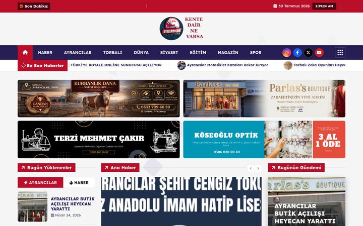 Screenshot of ayrancilargundem.com