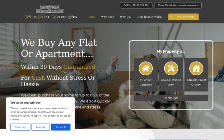 Screenshot of ayresrealestate.co.uk