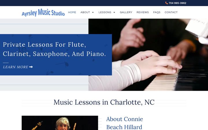 Screenshot of ayrsleymusicstudio.com