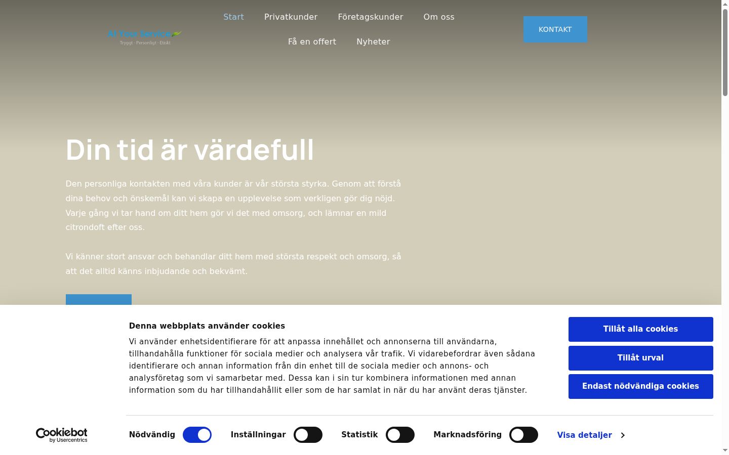 Screenshot van de toestemmingsbanner zoals getoond vóór enige interactie