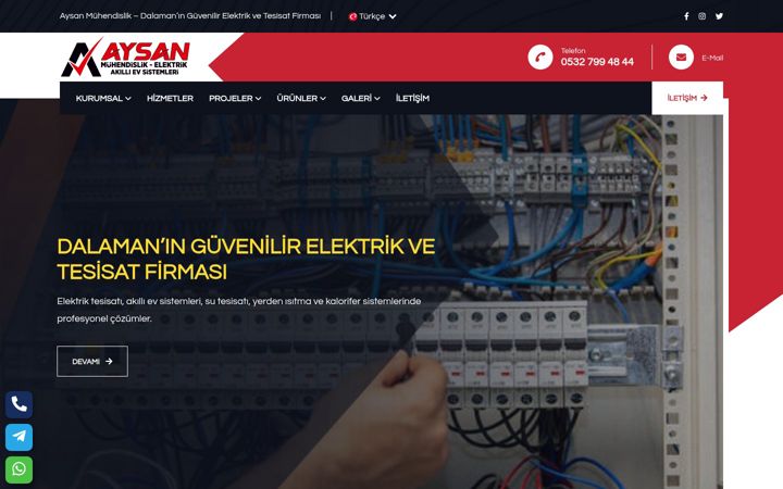 Screenshot of aysanmuhendislikdalaman.com