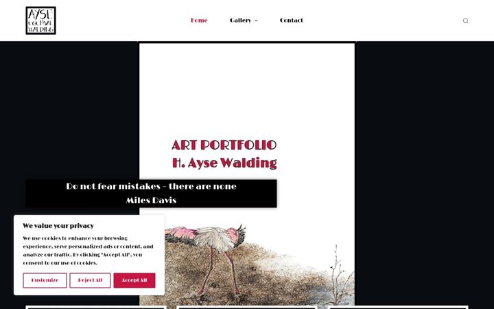 Screenshot του ayseartportfolio.co.uk