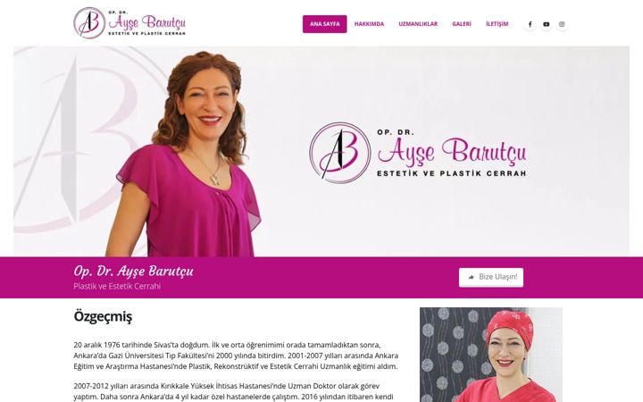 Screenshot of aysebarutcu.com