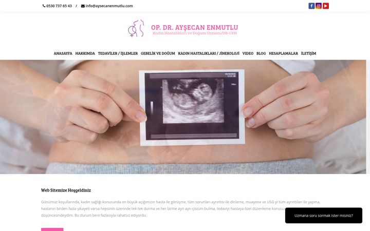 Screenshot of aysecanenmutlu.com