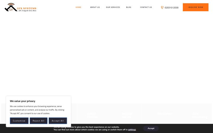 Screenshot of aysecuritysystems.co.uk
