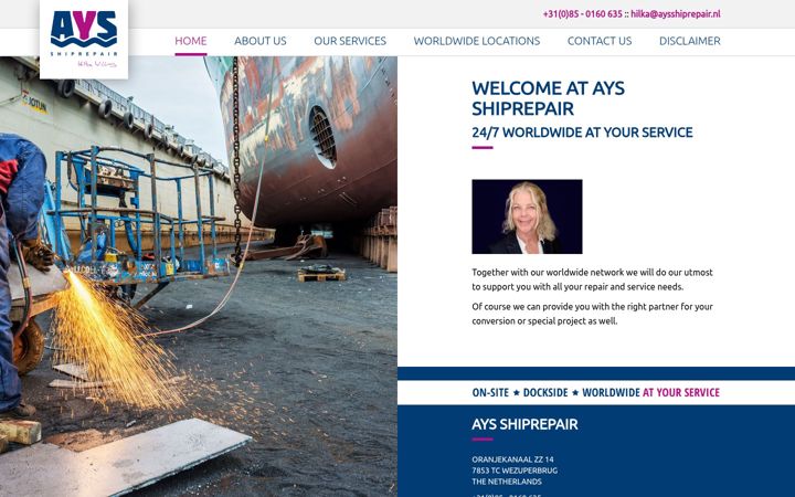 Screenshot of aysshiprepair.com