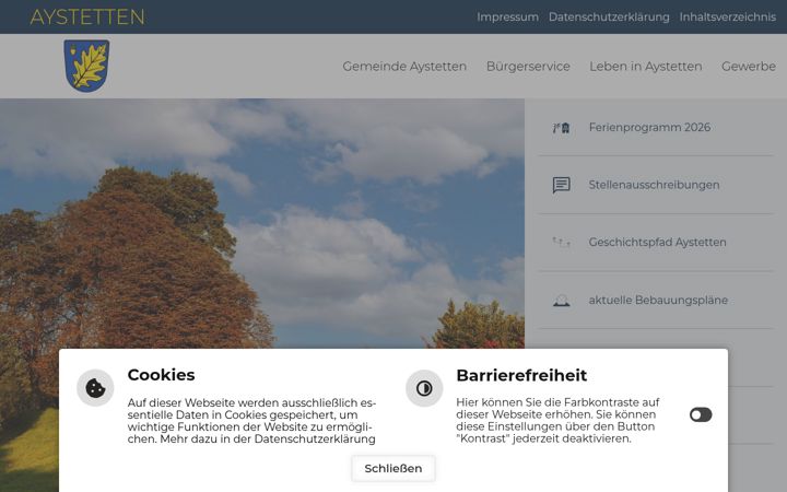 Screenshot of aystetten.de