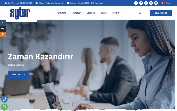 Capture d'écran de aytarkumlama.com.tr