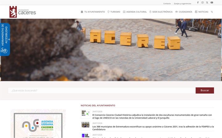 Skjermbilde av ayto-caceres.es