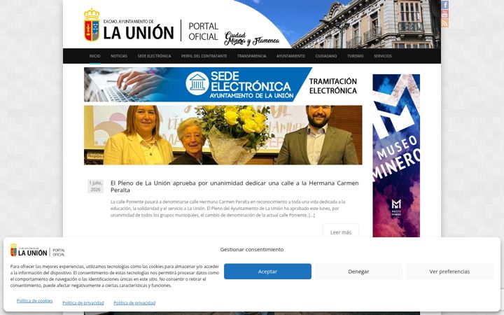 Captură de ecran a ayto-launion.org