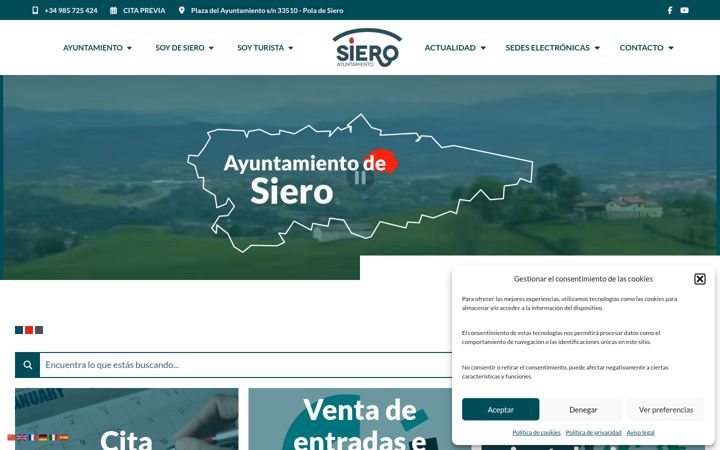 Skjermbilde av ayto-siero.es