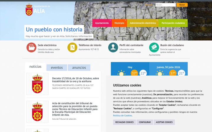 Screenshot of aytoalia.es