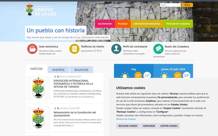 Skjermbilde av aytoarroyodelaluz.es