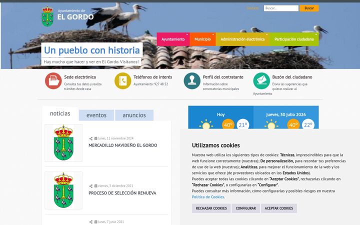 Screenshot of aytoelgordo.es