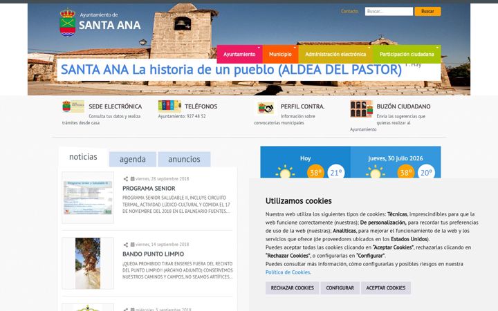 Skjermbilde av aytosantaana.es