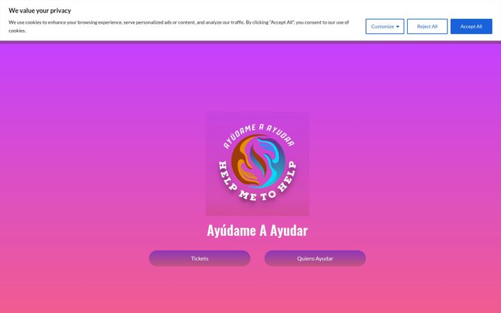 Screenshot von ayudame-a-ayudar.org