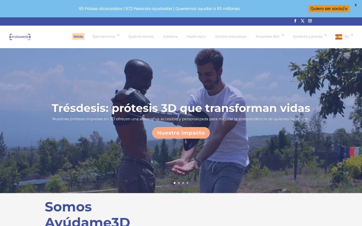 Screenshot of ayudame3d.org