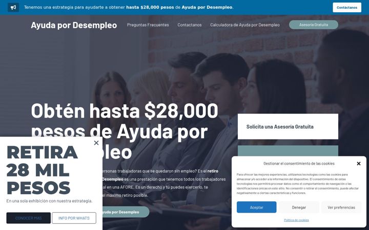 Screenshot of ayudapordesempleo.com