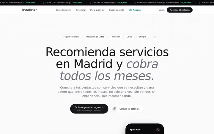 Screenshot of ayudator.com
