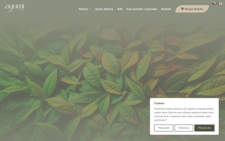 Screenshot of ayumimatcha.cz
