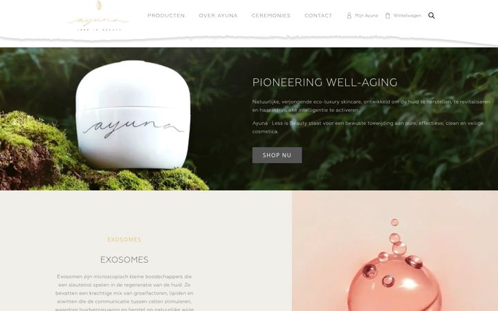 Screenshot of ayuna-lessisbeauty.nl