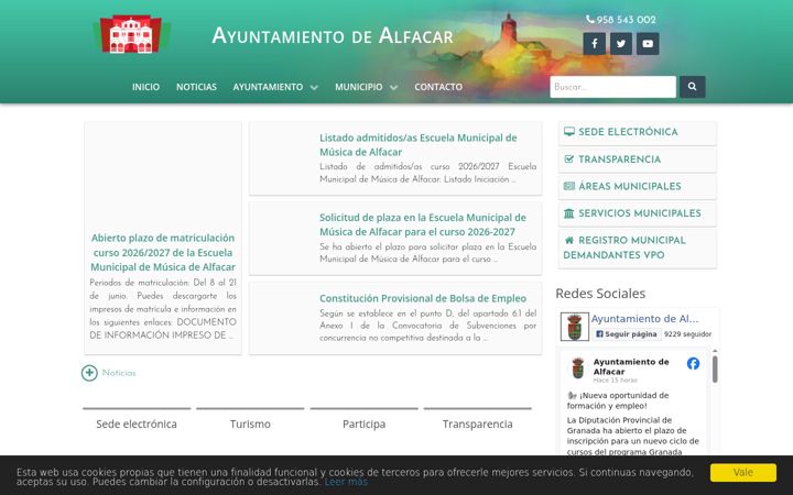 Screenshot of ayuntamientodealfacar.es