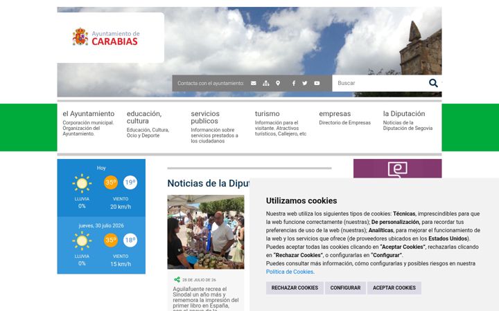 Ekraanipilt saidist ayuntamientodecarabias.es