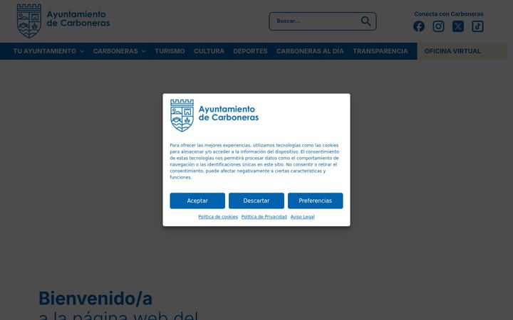 Screenshot of ayuntamientodecarboneras.es