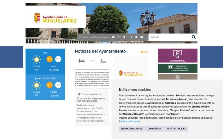 Screenshot of ayuntamientodemiguelanez.es