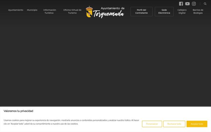Ekraanipilt saidist ayuntamientodetorquemada.es