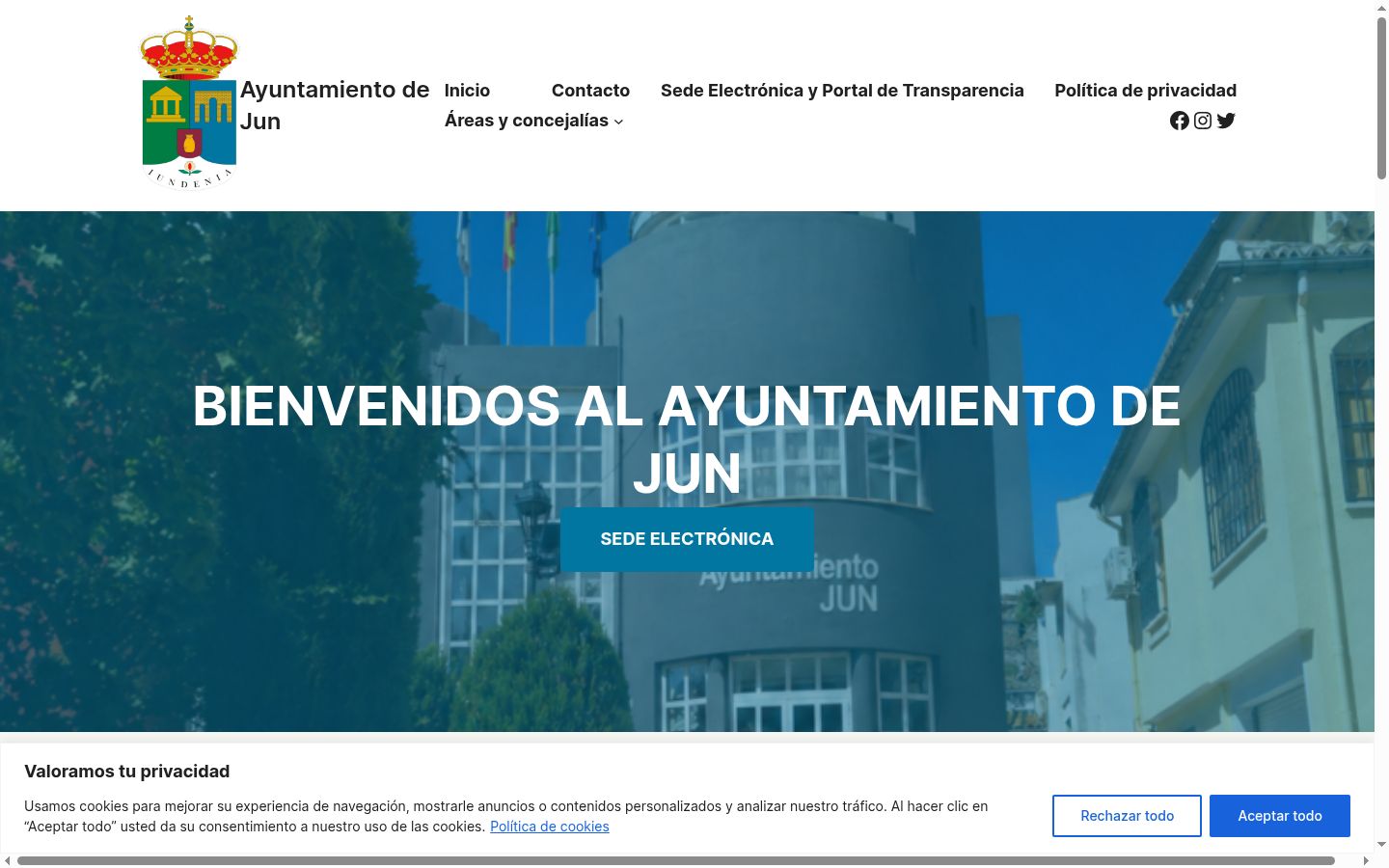 Screenshot del banner di consenso mostrato prima di qualsiasi interazione