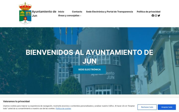 Screenshot von ayuntamientojun.org