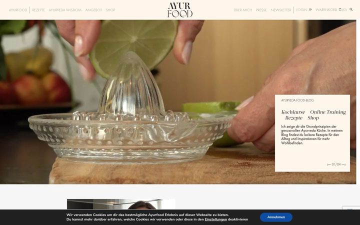 Screenshot of ayurfood.ch
